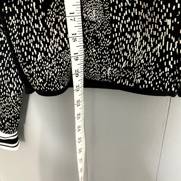 Fabletics Black Splatter Tia Mesh Varsity Preppy Athletic Bomber Jacket L - Picture 4 of 8